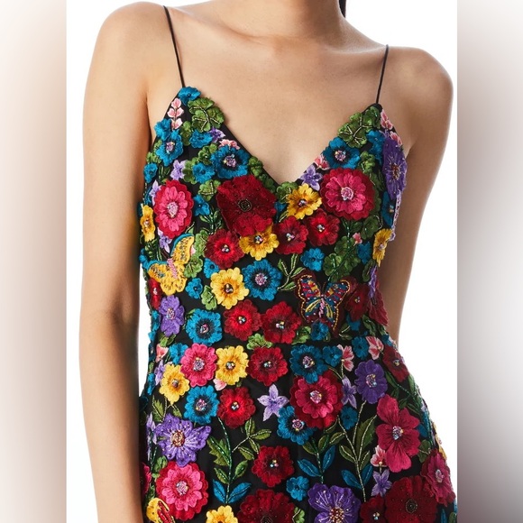 ALICE + OLIVIA Domenica Embellished Floral Black Ball Gown Dress Sz 4. Worn once - Picture 2 of 8